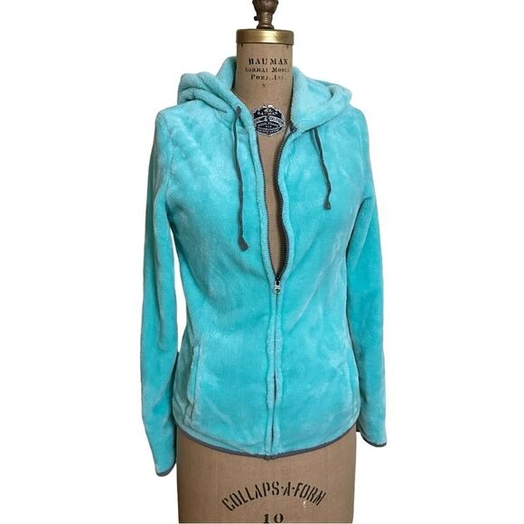 No boundaries turquoise ultra plush fleece full zip hoodie size Junior 7-9 - Picture 4 of 11